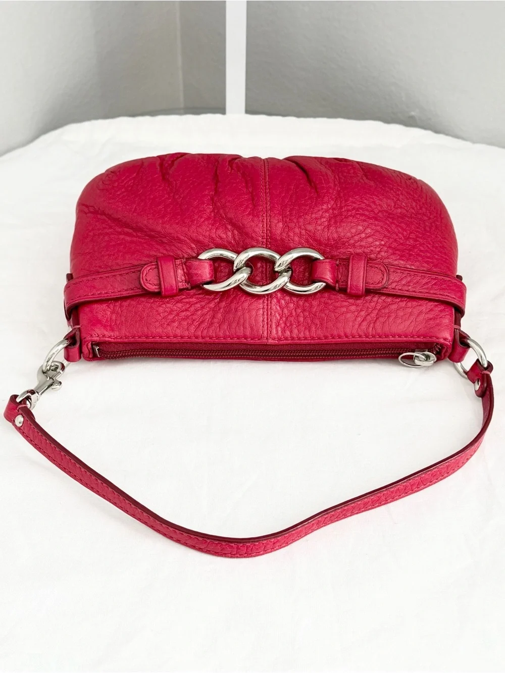 Vintage Coach Red Leather Mini Bag Wristlet